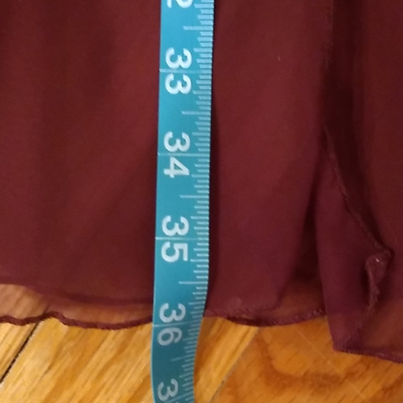 SOLD Burgundy chiffon maxi bellydance circle skirt - Picture 4 of 4